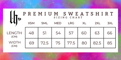 PREMIUM SWEATSHIRT - Size Chart - Lil Hellions Apparel
